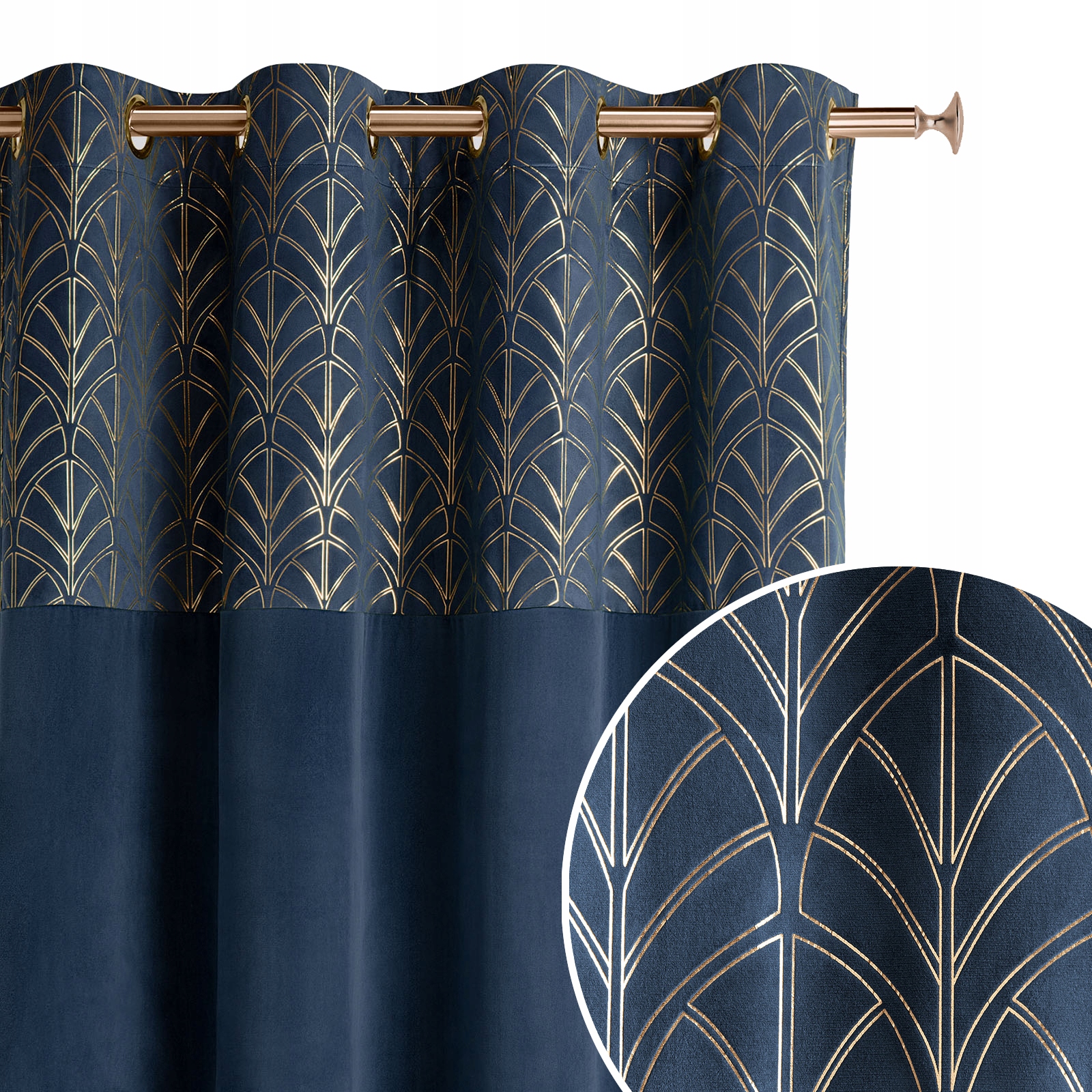 

Zasłona welur welurowa Bliss granatowa 140x250 Z