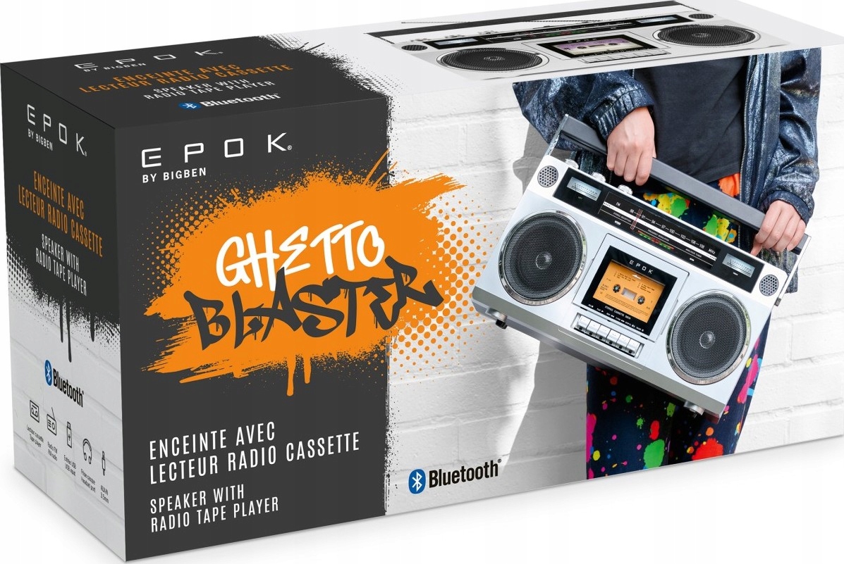 Big Ben Radioodtwarzacz Boombox Ghetto Blaster Retro