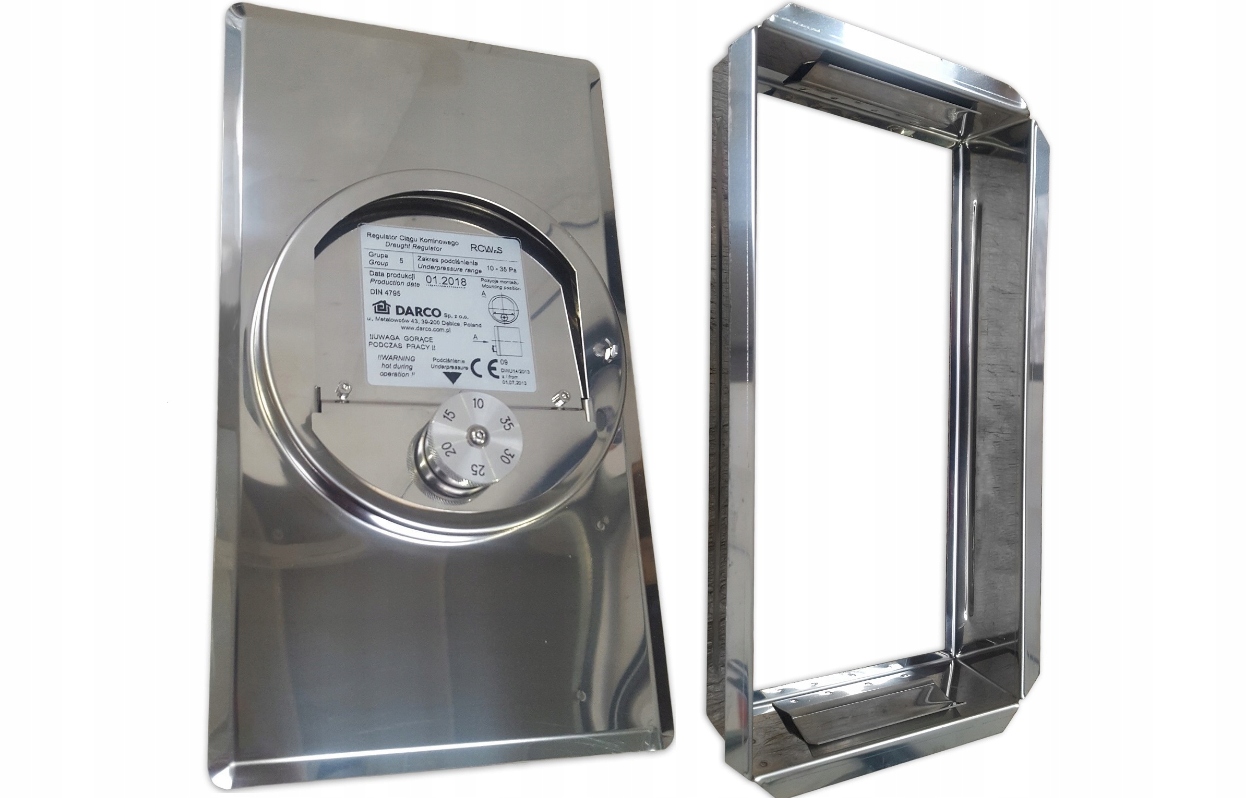 Regulator Ciągu Kominowego Rcw-s 125x250 Darco Ramka Montażowa