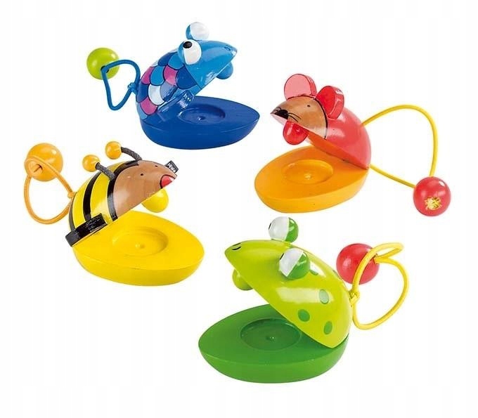 INSTRUMENTY Zestaw dla DZIECI Kolorowe Kastaniety