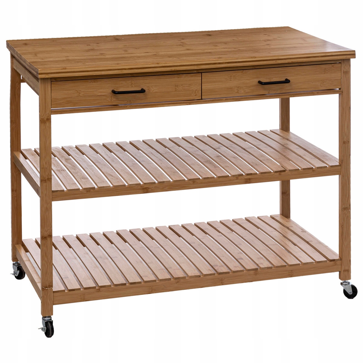 Kuchynský Vozík na kolieskach Bambusový 108x60x90 cm