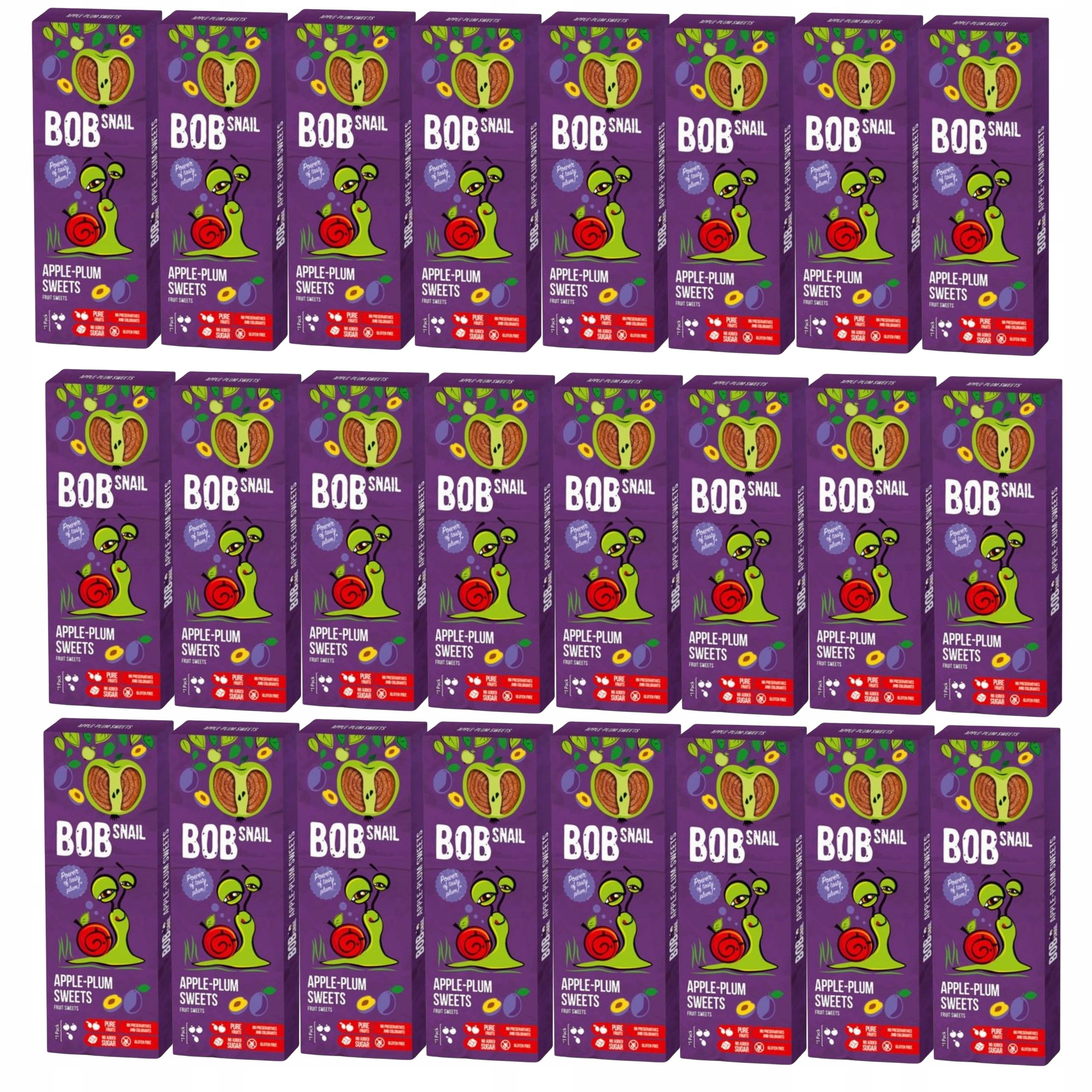 Bob Snail 30g ślimak Jabłko śliwka 30g. przekąska owocowa bez cukru