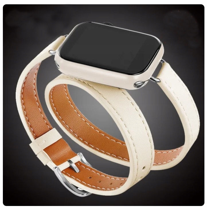 Damski pasek podwójny do iWatch iWatcha Apple 38 40 41 mm Ecru Beżowy Nude