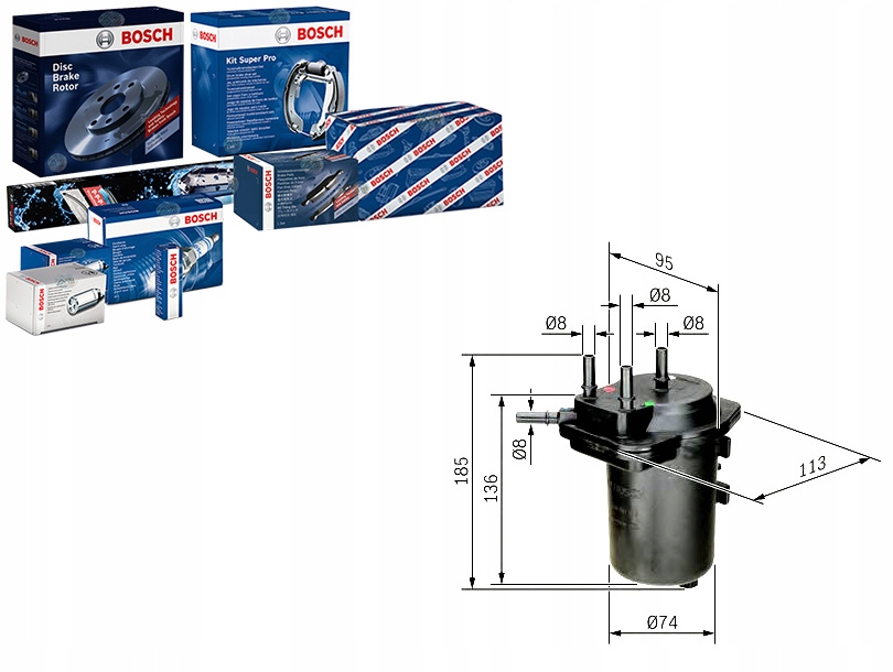 Palivový Filtr Bosch HDF915 HDF943 KL432