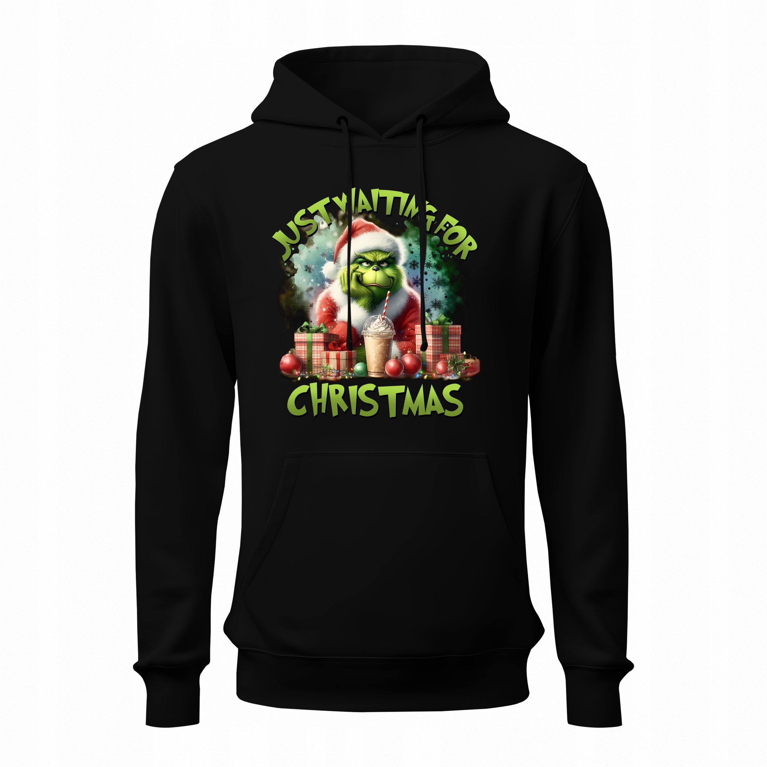 Pánská Mikina vánoční mikina Grinch Just waiting for christmas Dárek