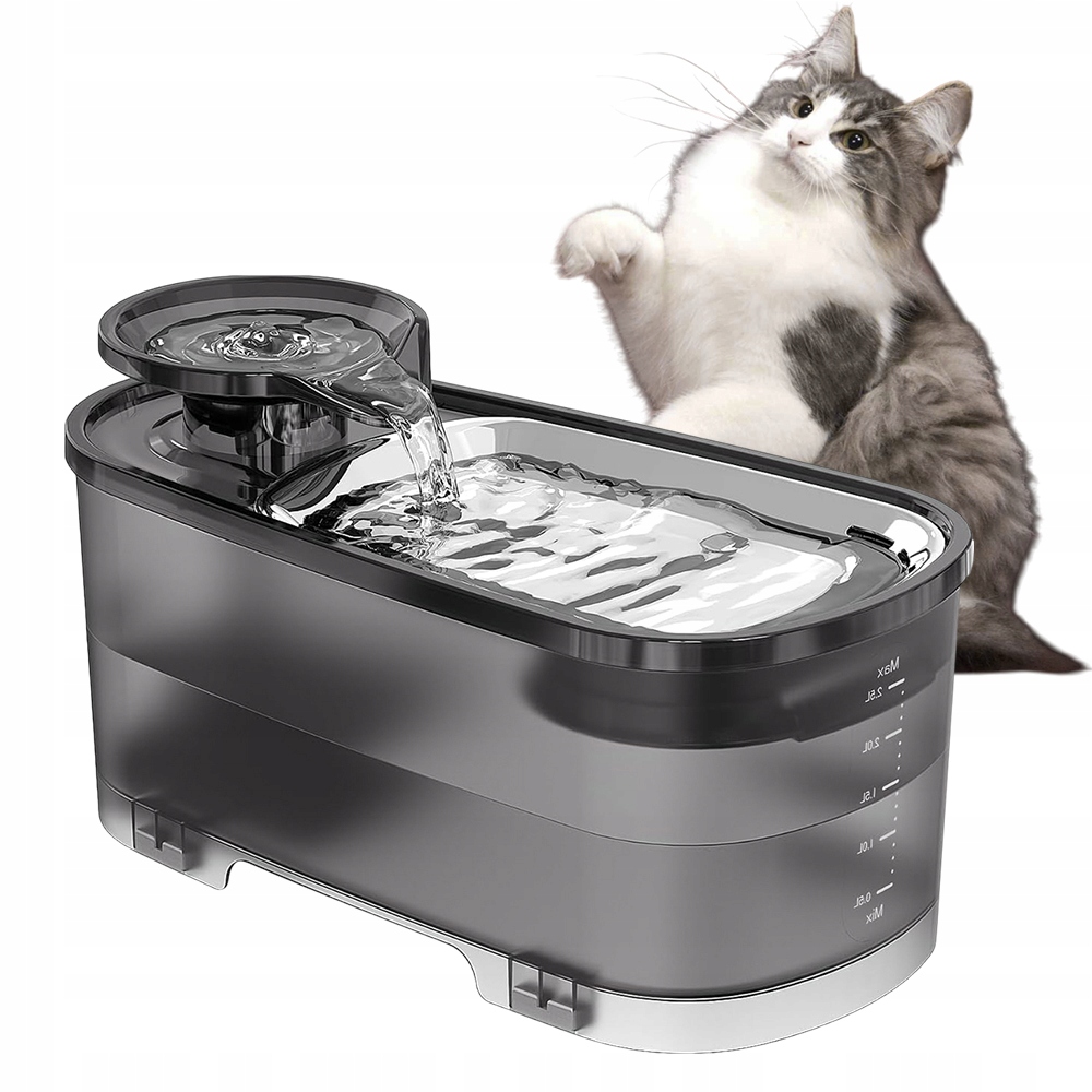 Levně Automatické Krmítko Pro Kočky Psa Fontána Tichá S Filtrem 2.5L Miska