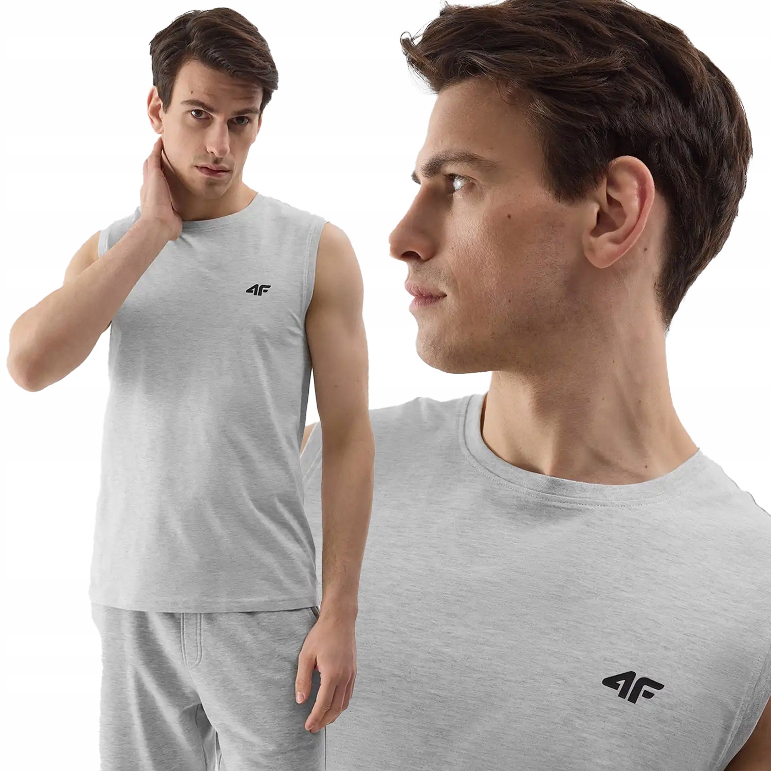 KOSZULKA MĘSKA 4F BEZ RĘKAWÓW BEZRĘKAWNIK BAWEŁNA TOP WIOSNA LATO WSS2M075 Rozmiar 3XL