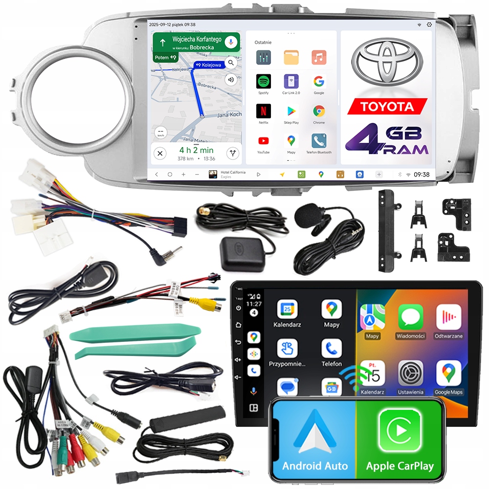 Autorádio Ncs D9 Toyota Yaris 3 2011-2020 Silver Android 4GB Lte