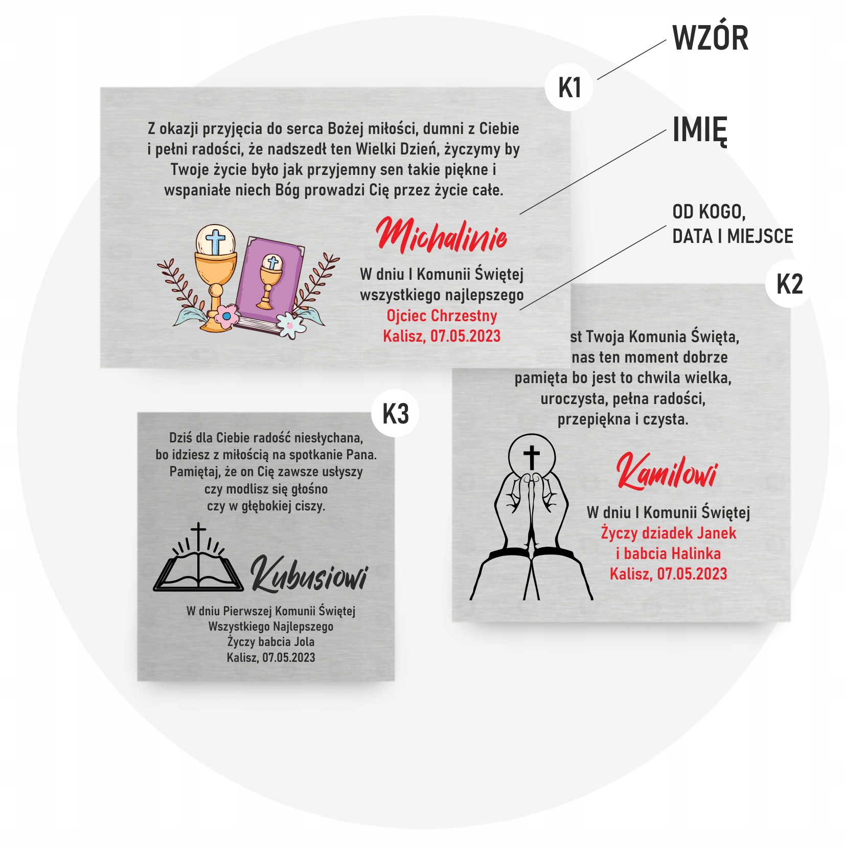 SREBRNA RAMKA PAMIĄTKA I KOMUNII ŚWIĘTEJ - PREZENT GRAWER DEDYKACJA WIERSZ Szerokość produktu 14 cm