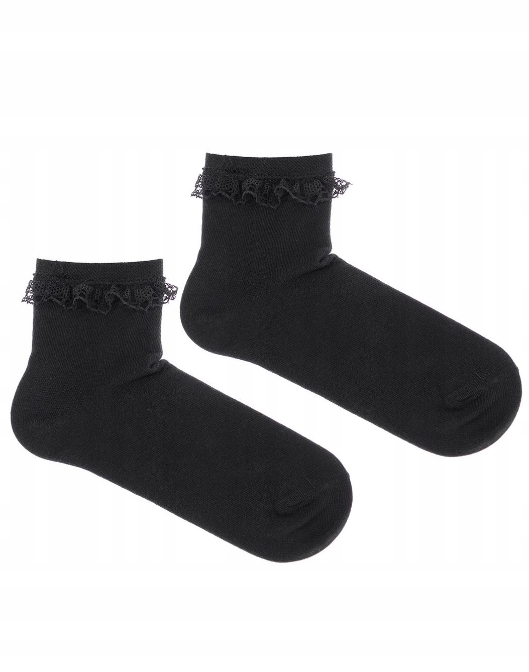 Ponožky dámske Milena čierne s čipkou 37-41