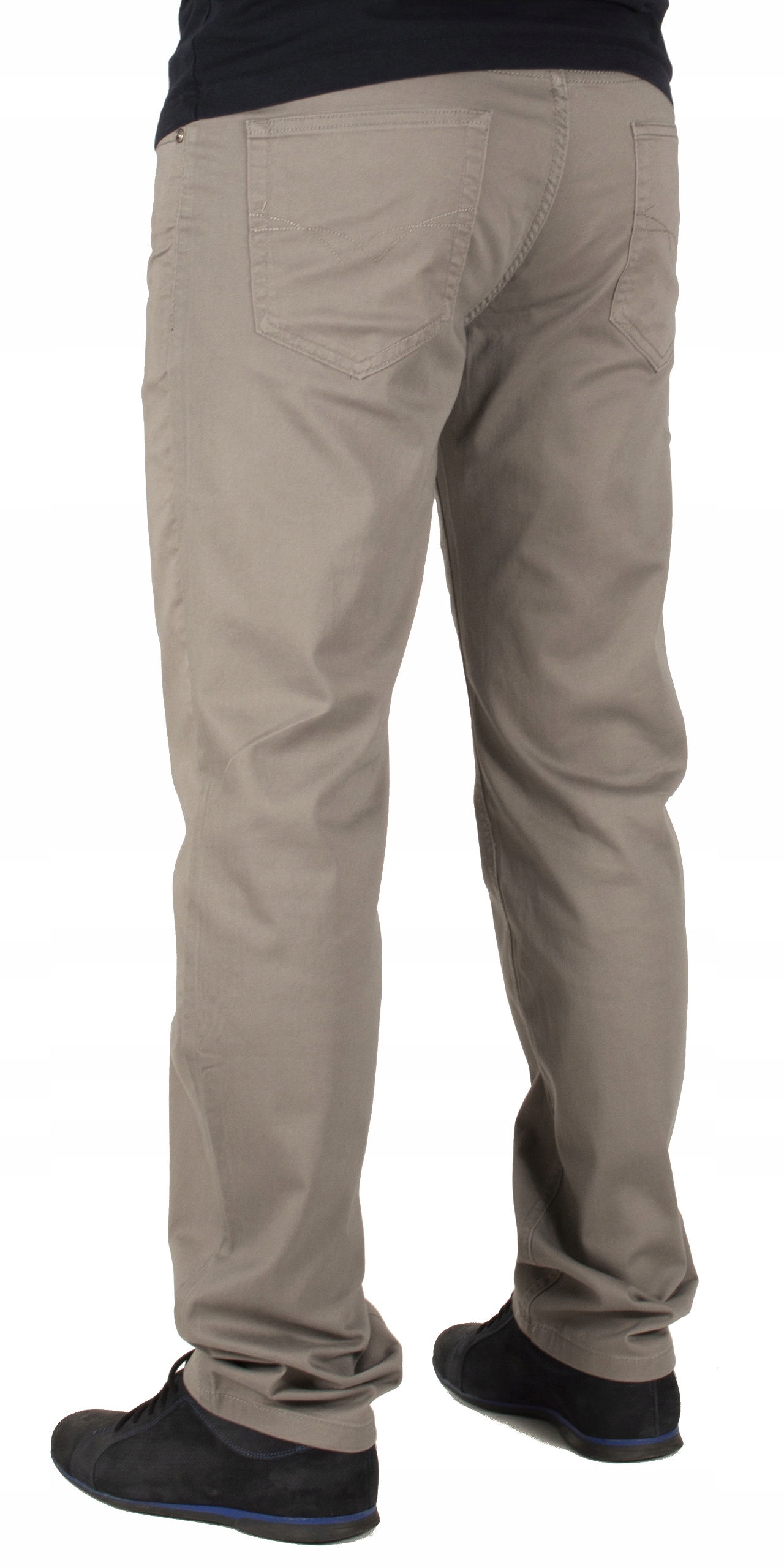 Spodnie męskie bawełna W:42 108 CM cienkie na lato klasyczne proste Długość nogawki długa