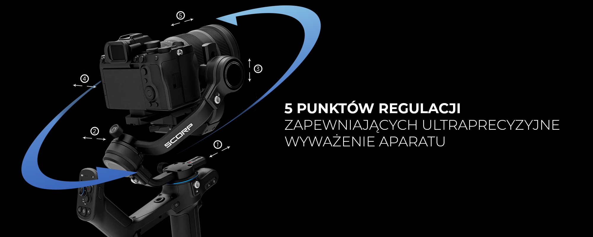 Gimbal ręczny FeiyuTech Scorp-C do aparatów VDSLR Waga produktu 1.2 kg