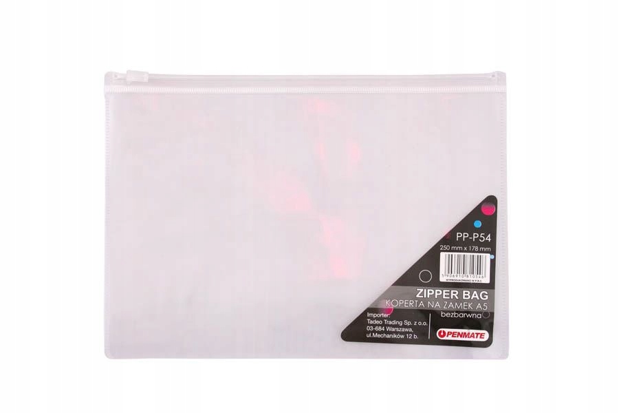 

Koperta na suwak PP-P54 A5 bezbarwna TT6695 Penmat