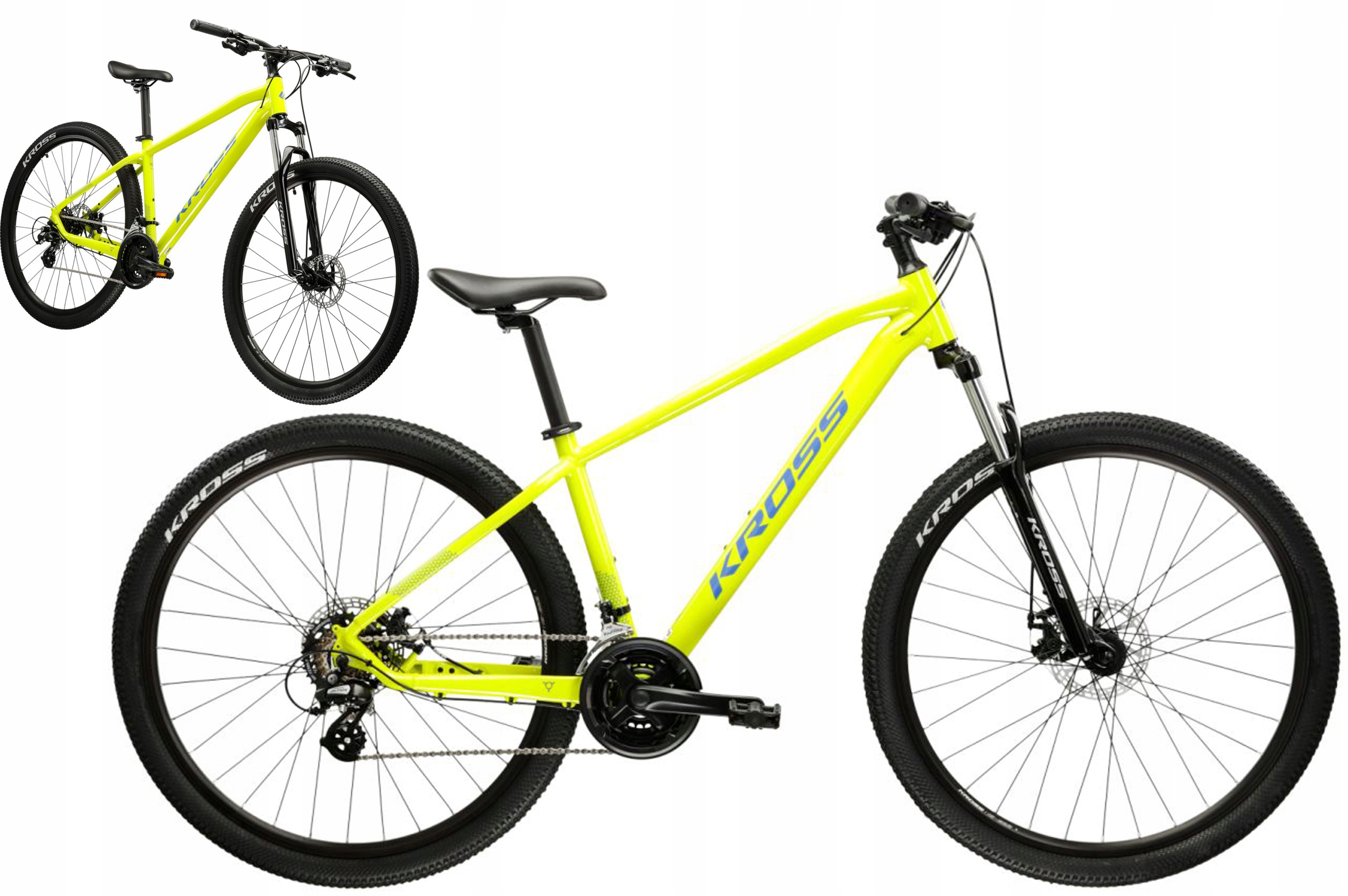 Rower 29" Mtb Kross Hexagon 2.0 rama L 18" limonkowy niebieski R25