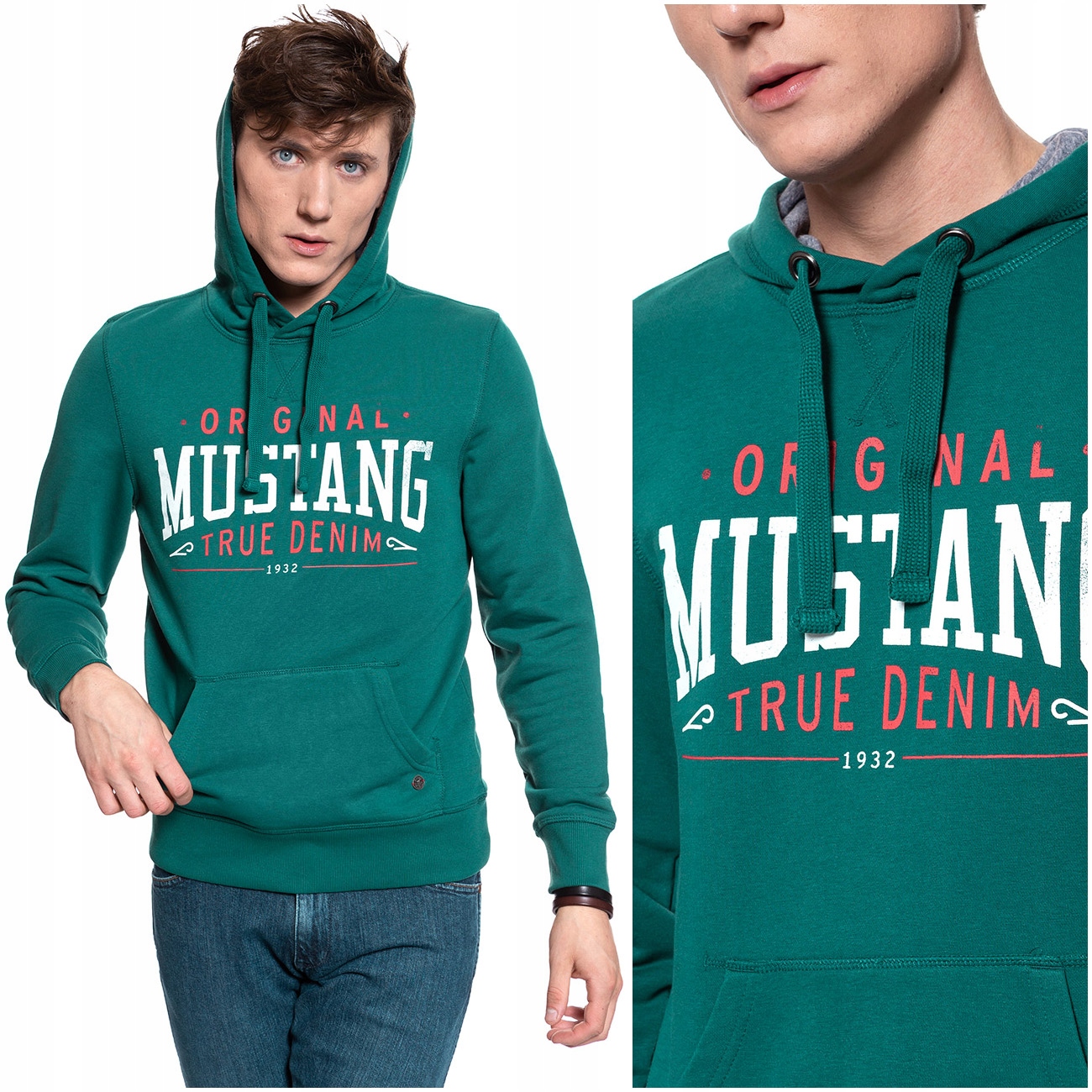

Mustang Printed Męska Bluza Kangurka Kaptur XXL