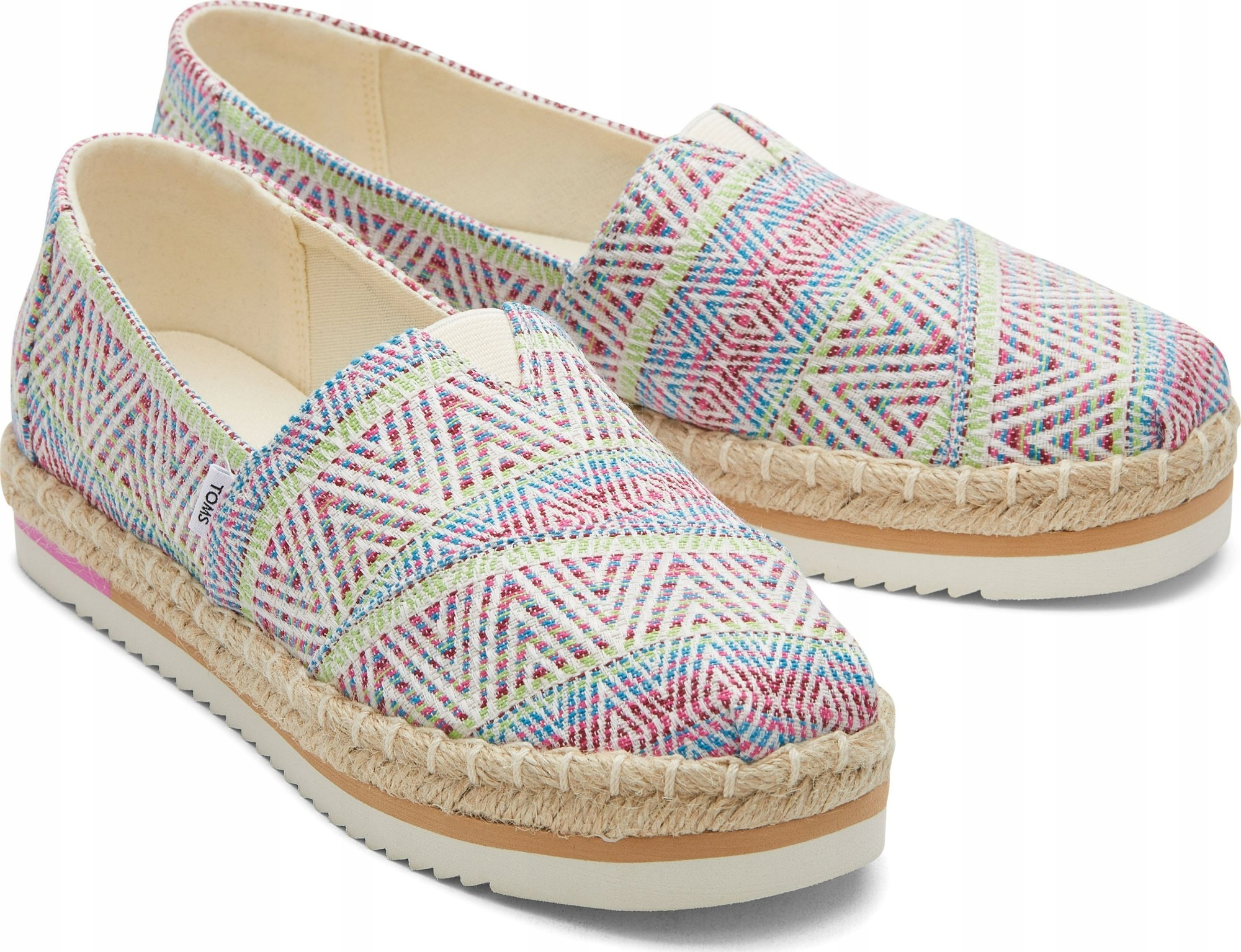 Toms Diamond Global Woven Alpargata Platform espadrilky slip-on slipony 36
