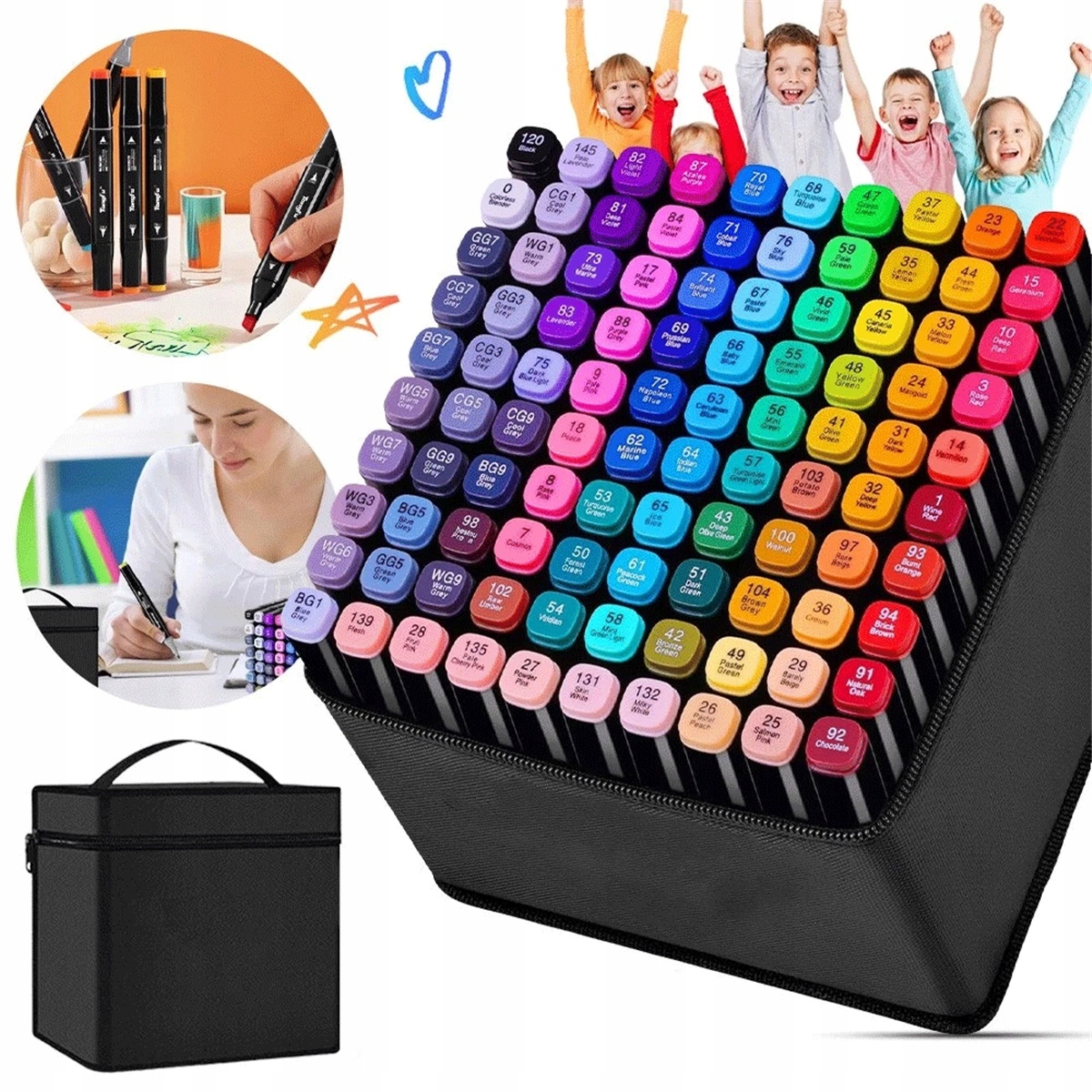 100 Barev Fixy Oboustranné 1 MM 6 MM Pro Zdobení Tašek A Bot