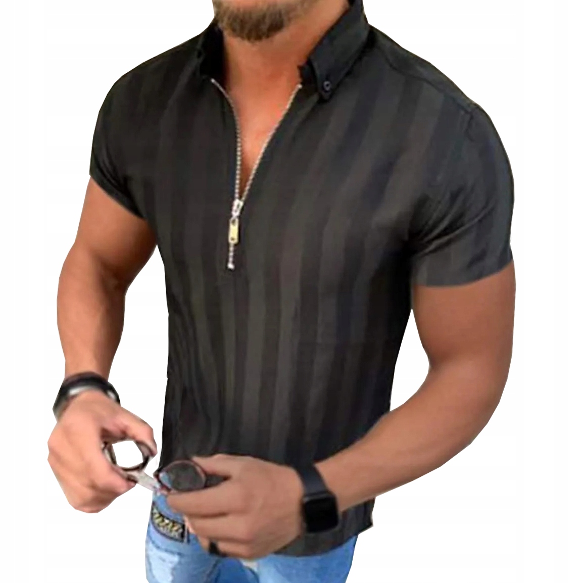 Pánská košile Casual Pruhovaná Denní Elastická