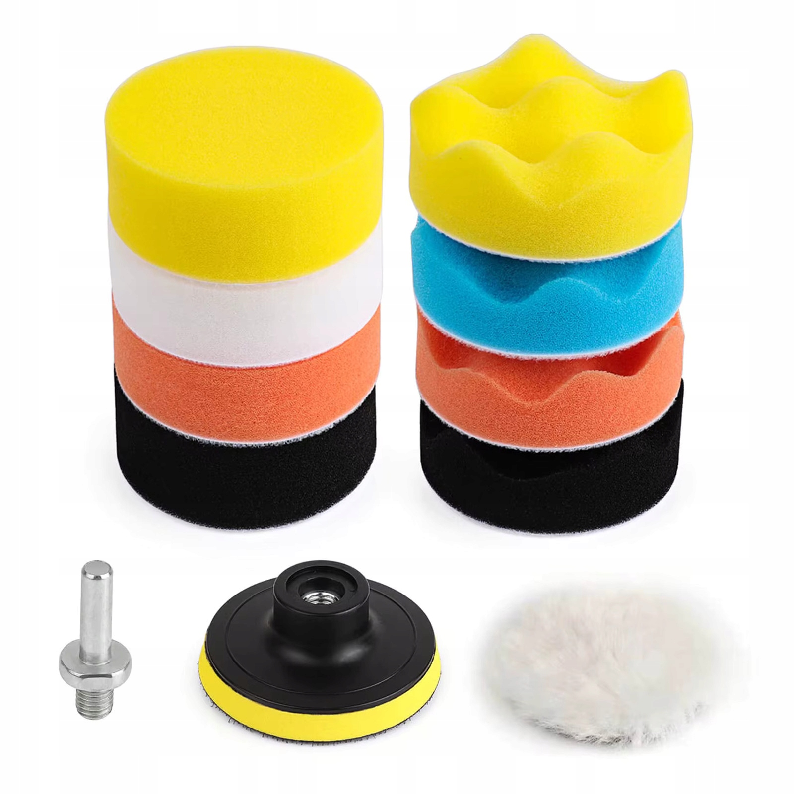 Gąbki Polerskie Zestaw 11 Elementów Do Czyszczenia Polerowania Woskowania