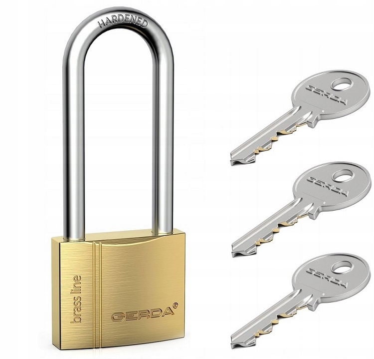 

Kłódka Mosiężna Gerda Długi Pałąk Kmz S50H80