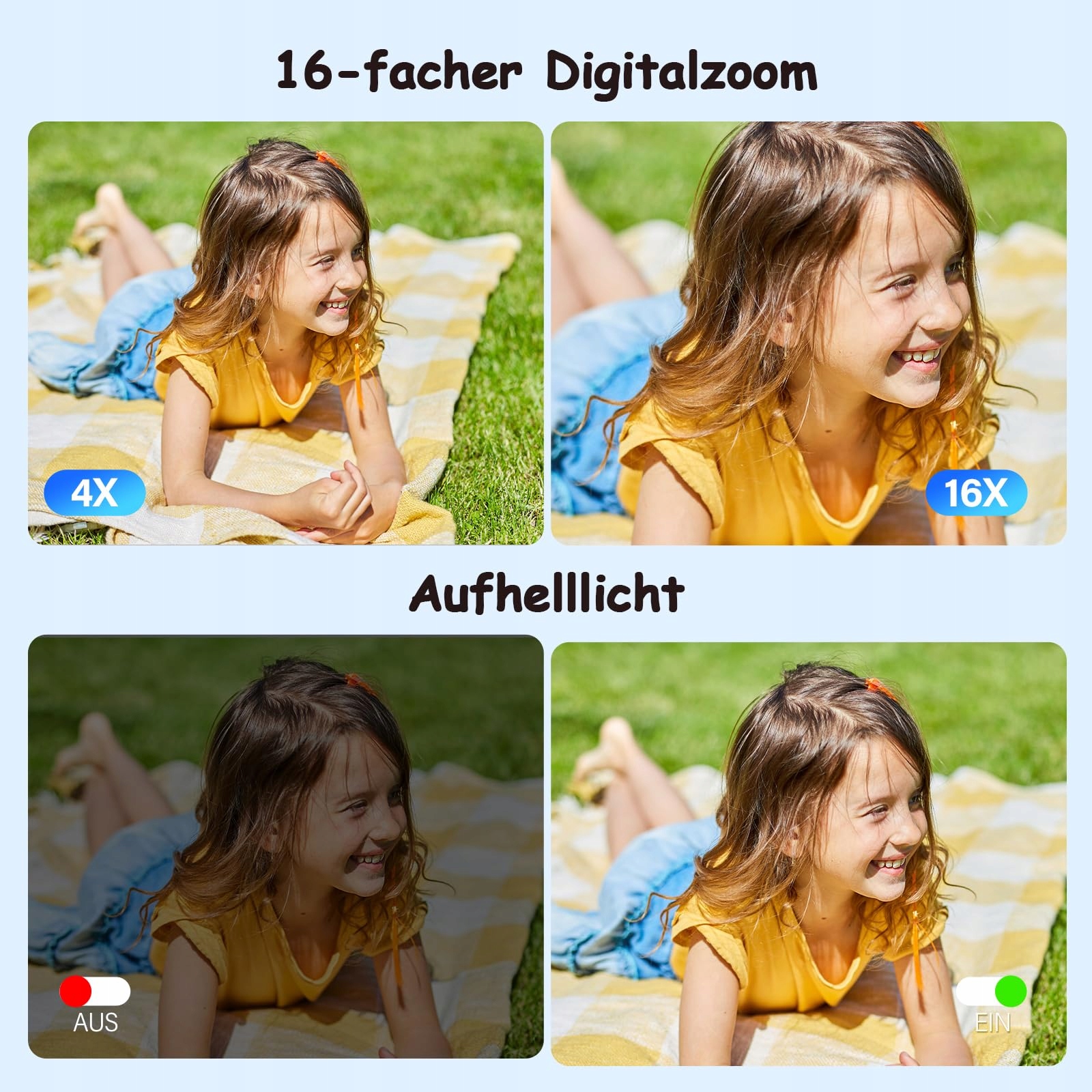 JDZ Kamera Cyfrowa 4K 16X Zoom 32GB Dla Dzieci i Nastolatków Czarna — miniatura 4