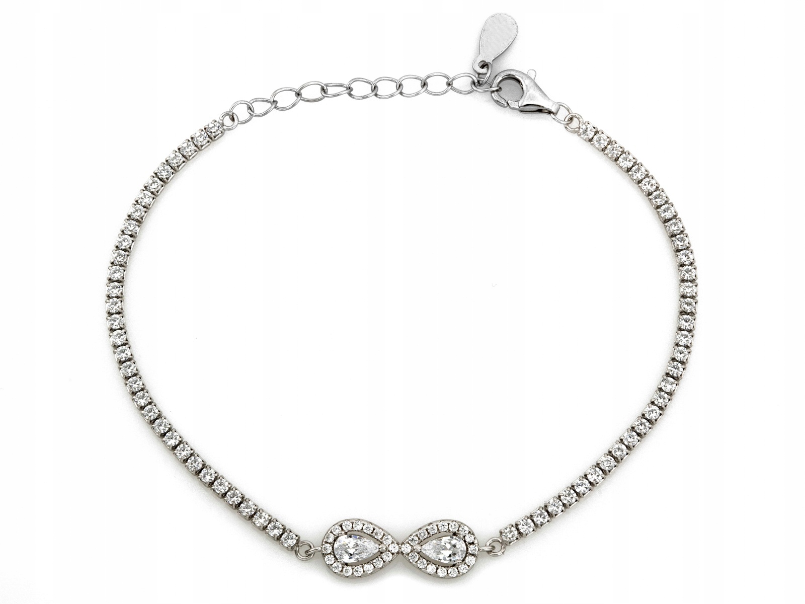 Stříbrný náramek pro ženu 925 Nekonečno s zirkony, efektní