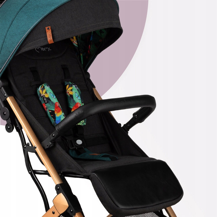 WÓZEK SPACEROWY SPACERÓWKA - MoMi ESTELLE ZIELONY - MAŁY LEKKI WALIZKA Kolor czarny Odcienie zieleni