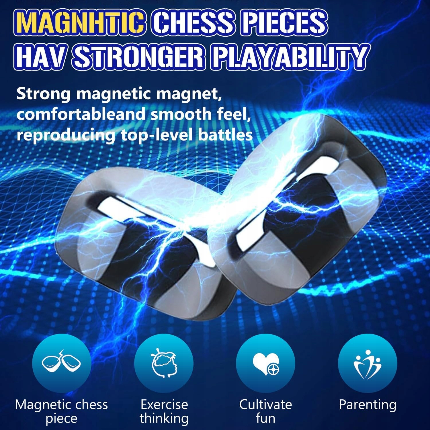 MAGNETYCZNA GRA W SZACHY KAMIENIE MAGNETYCZNE GRA EDUKACYJNE ZEST 20 KULEK Producent inny