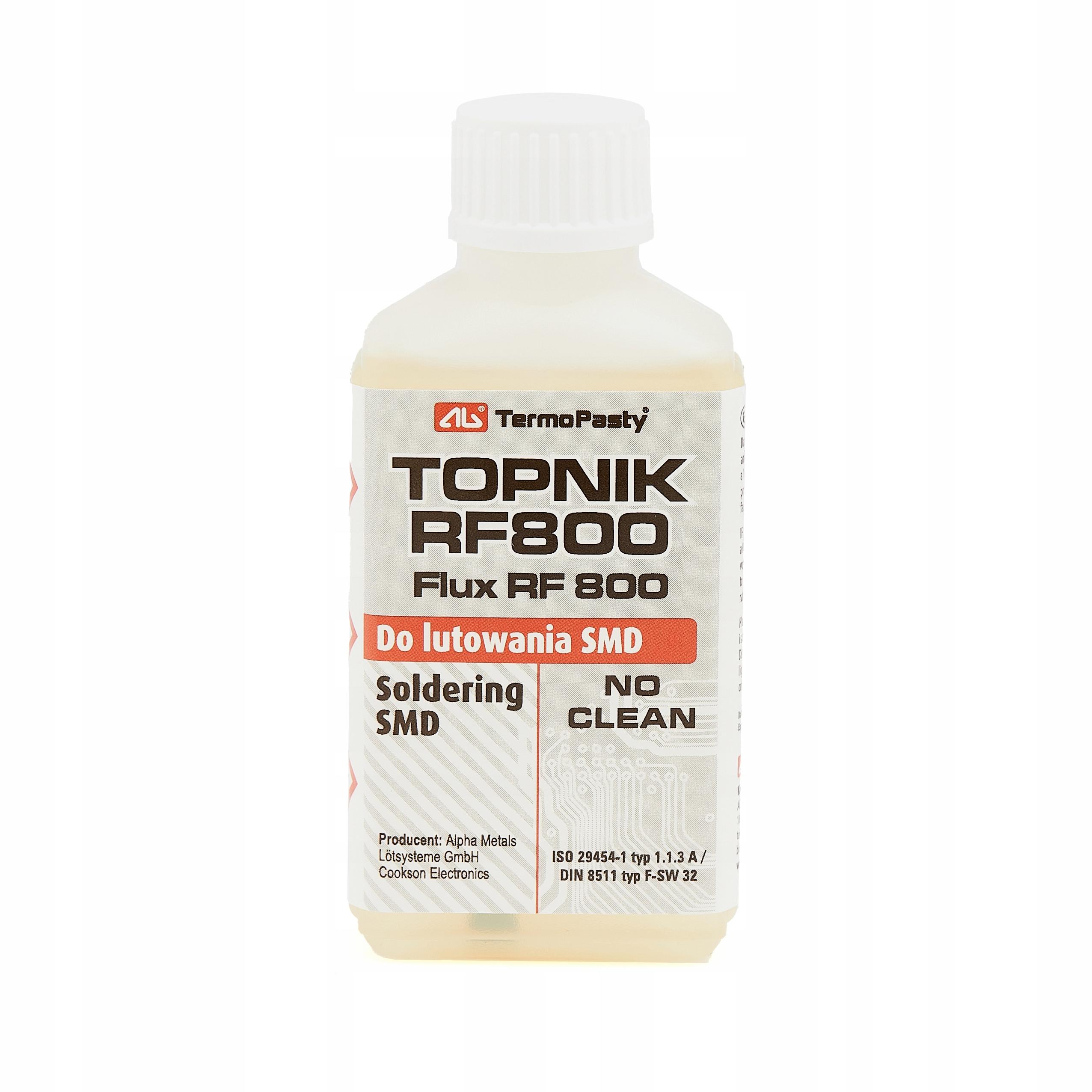 TOPNIK FLUX RF800 50ml DO LUTOWANIA SMD Z PĘDZELKIEM TECHREBAL