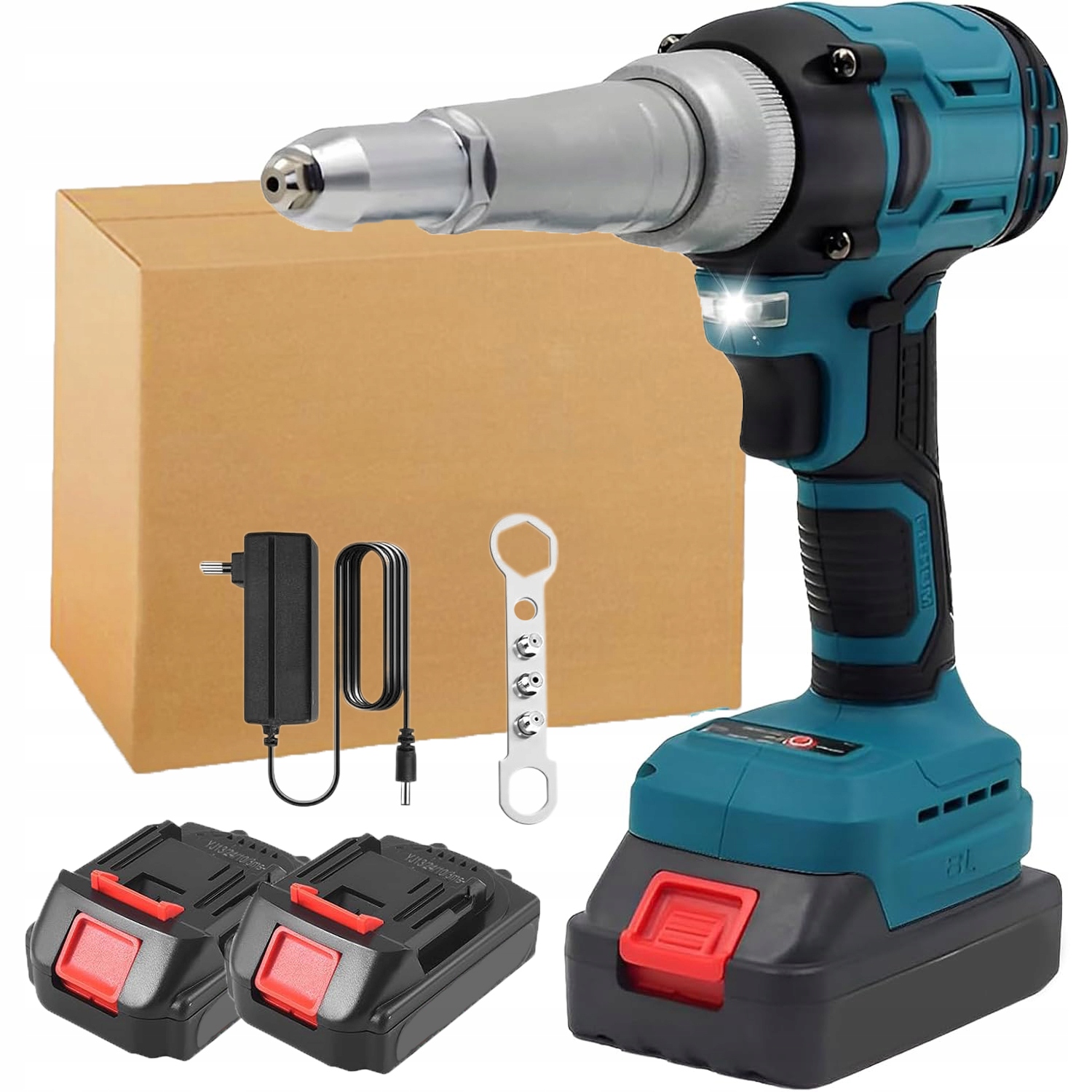 Výkonná Bezkartáčová Nýtovací Pistole 18V S Nízkou Hladinou Hluku 2 Akumulátory