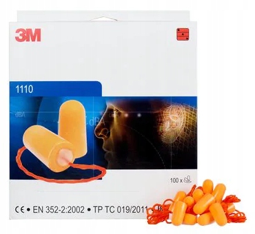 

Zatyczki Stopery do uszu 3M 1110 Wkładki 100par
