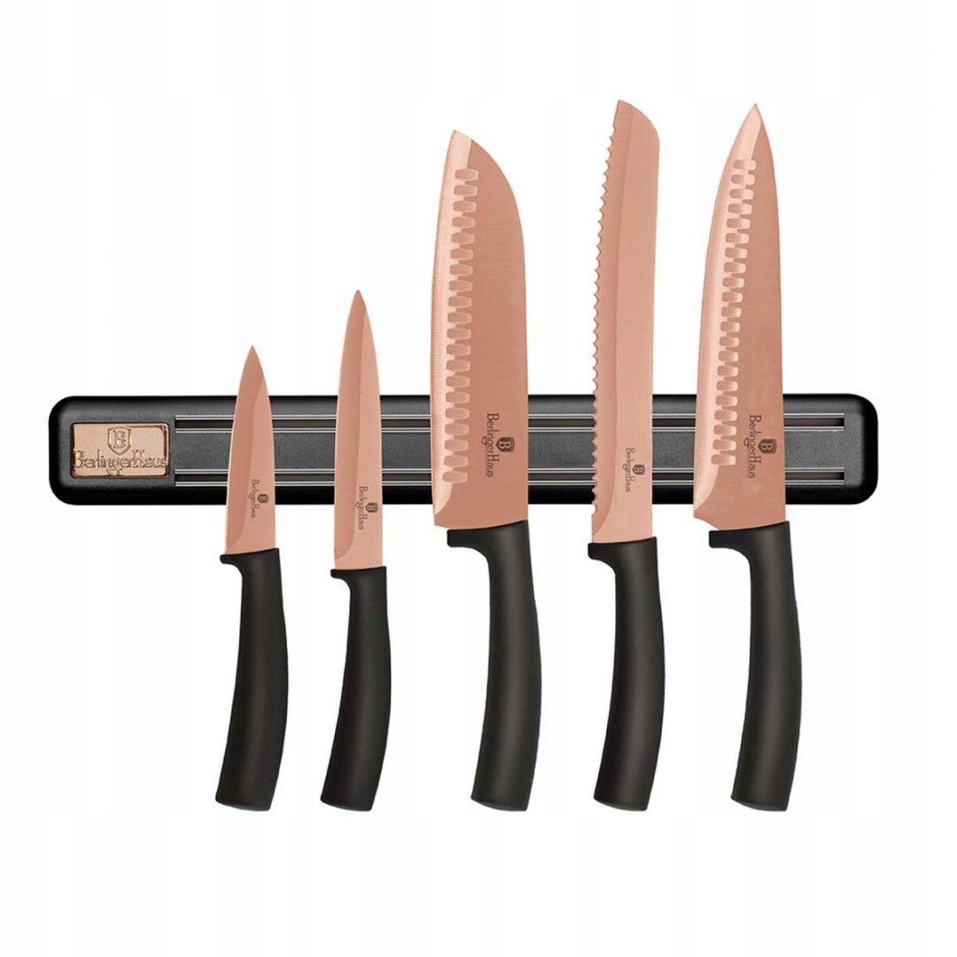 BH-2614A Zestaw noży z listwą magnetyczną 6 el. Berlinger Haus Rose Gold