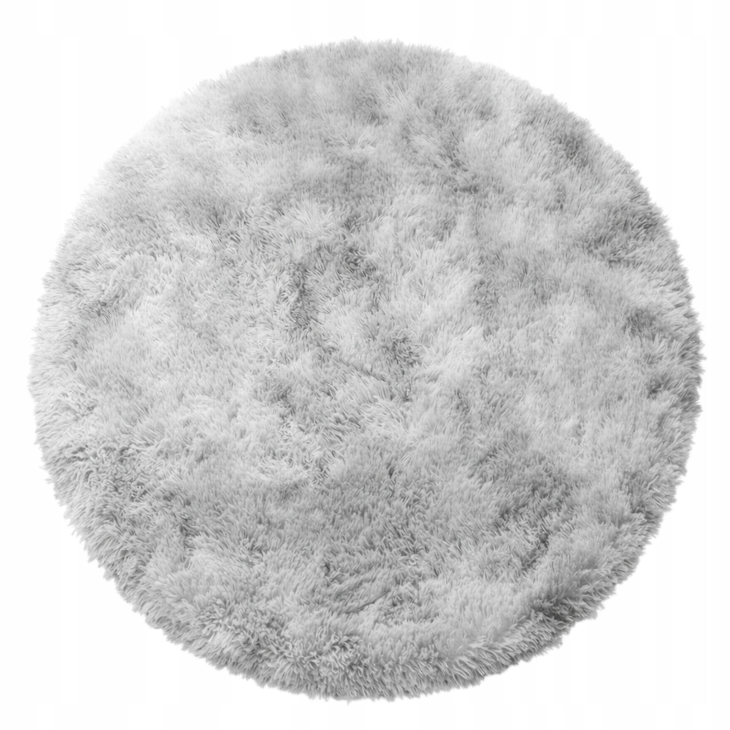 Koberec Shaggy Šedý 160 CM Kulatý Plyšový Nadýchaný Kožešinový Módní Do Obývacího Pokoje