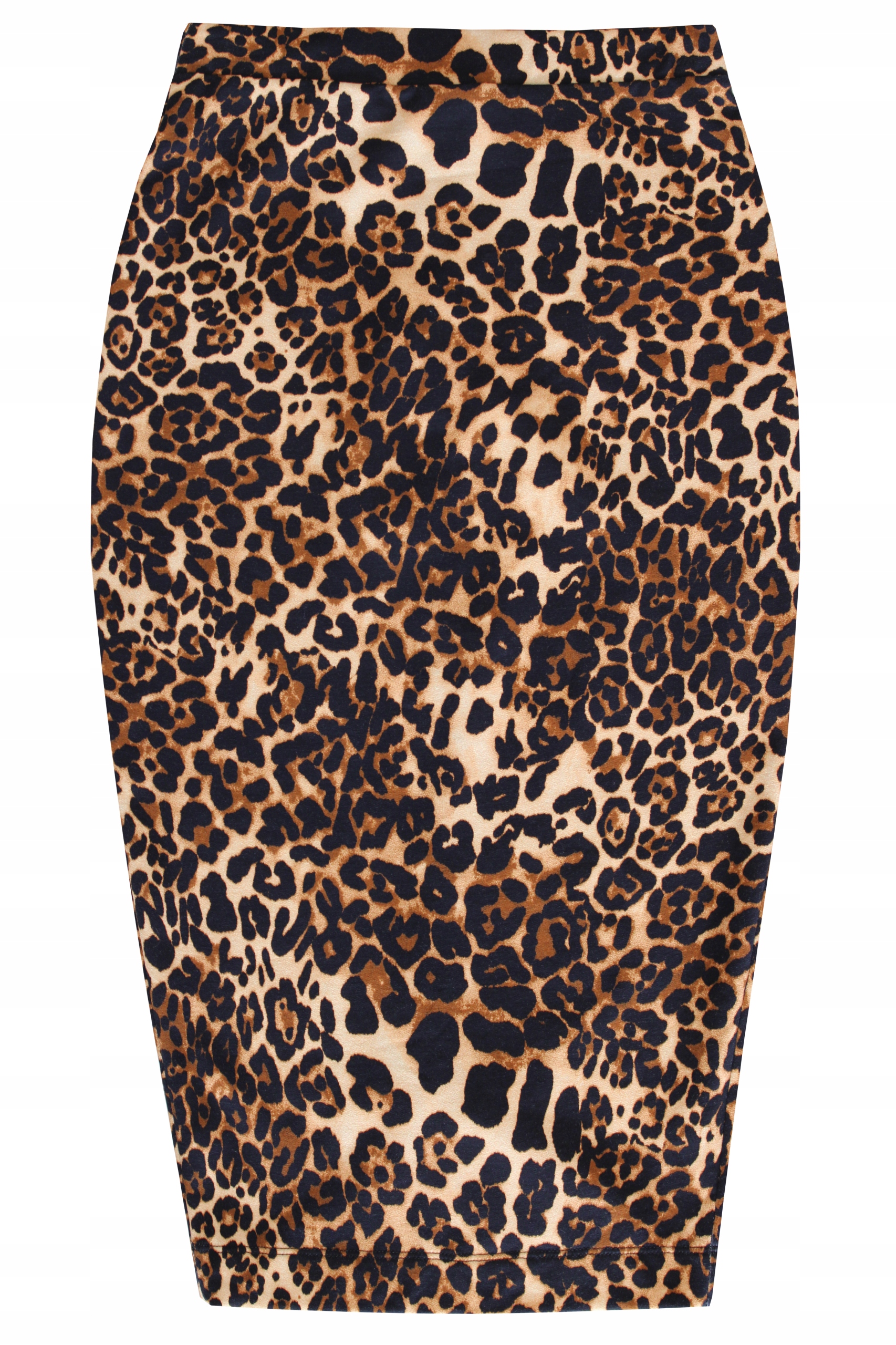 XXL PANTERKA ROZPOREK spódnica dopasowana midi Długość midi