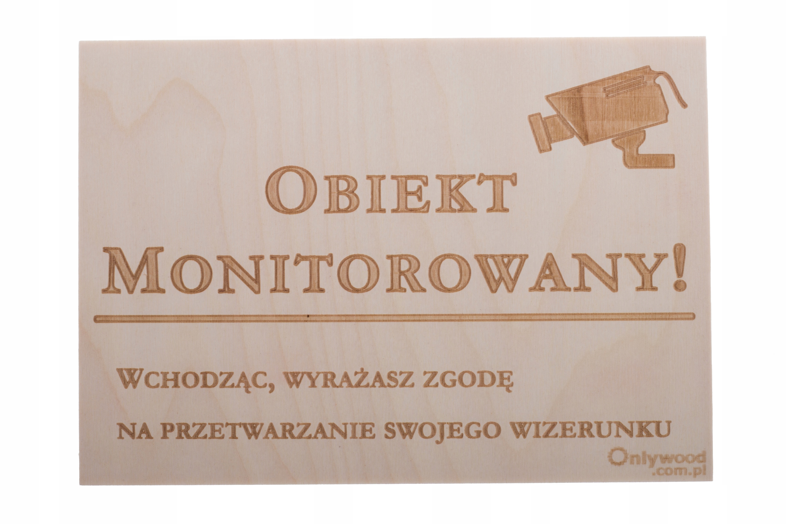 OBIEKT MONITOROWANY - Tabliczka Drewniana - OW