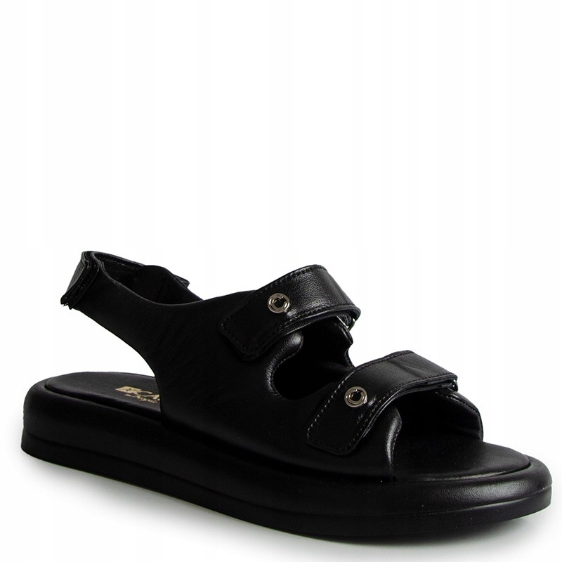 Carinii B9068 Černé Kožené Sandály 39