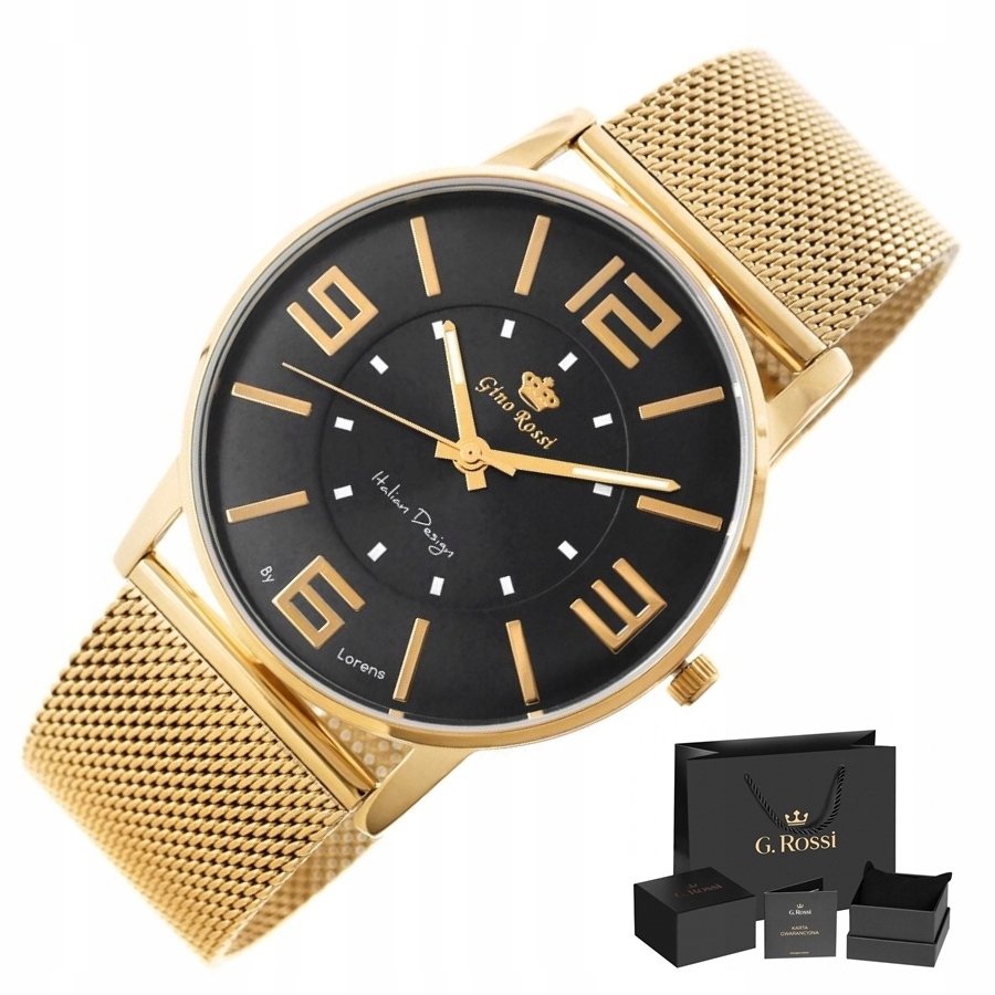 

Zegarek Damski Gino Rossi Duża Tarcza + Mesh + Box