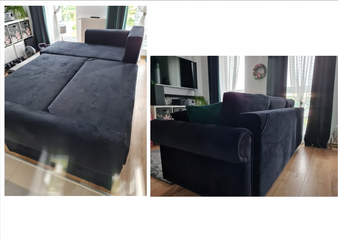 WYGODNY NAROŻNIK TAPICEROWANY GLAMOUR FUNKCJA SPANIA ROZKŁADANY 250 CM Marka inna