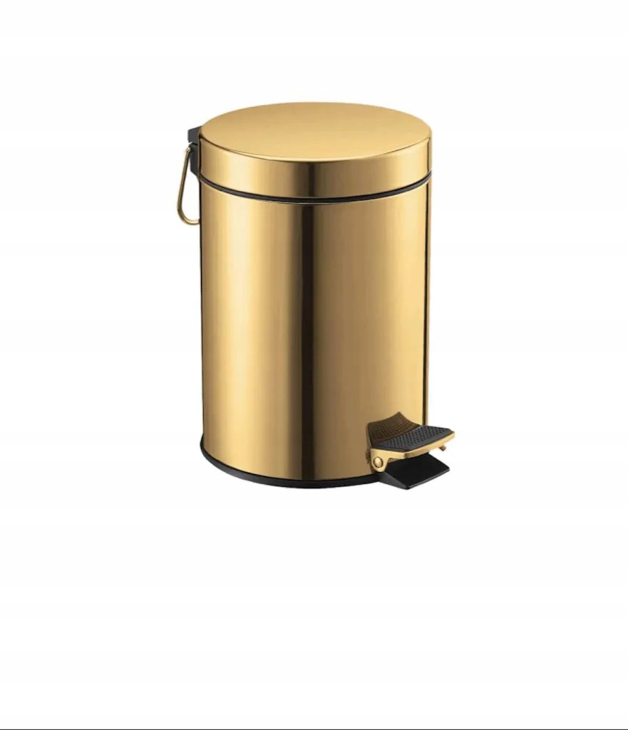 Pedálový koš Stella Standard kulatý 3 L, soft close zlatý lesk