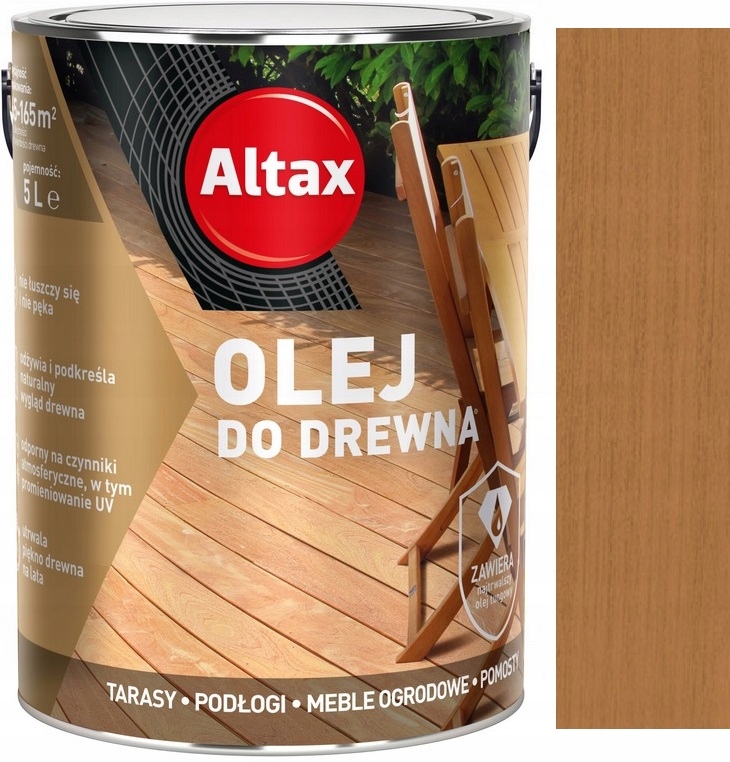 Altax Olej Do Drewna Tarasów Podłóg Mebli Ogrodowych Zabezpieczający Tik 5L