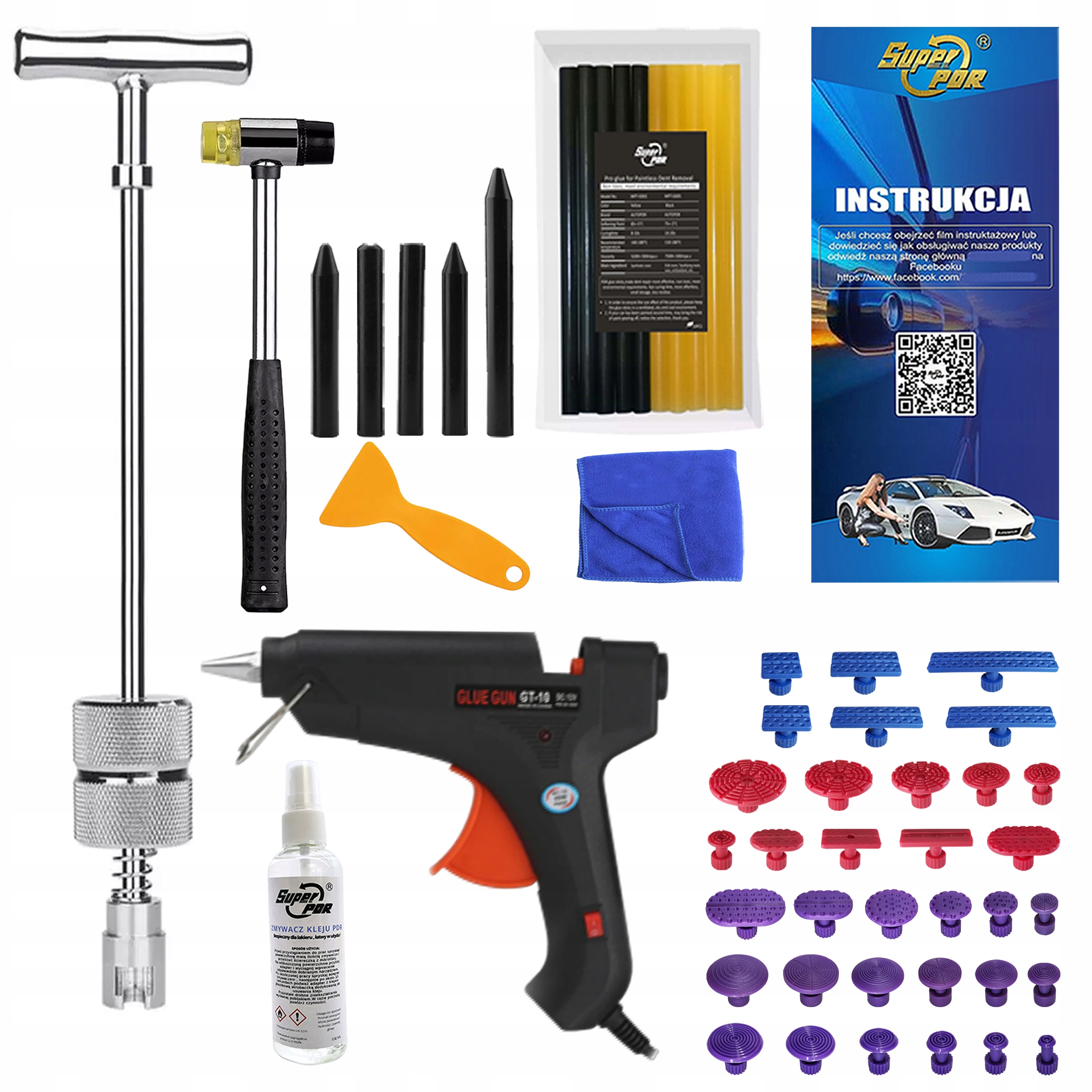 Sada Pro Odstraňování Promáčklin V Karoserii Puller Pdr Nástroje Pro Vytahování