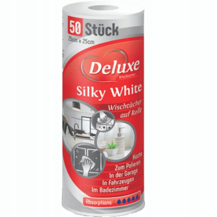 4X Deluxe Silky White Utěrka v roli 50 Kusů
