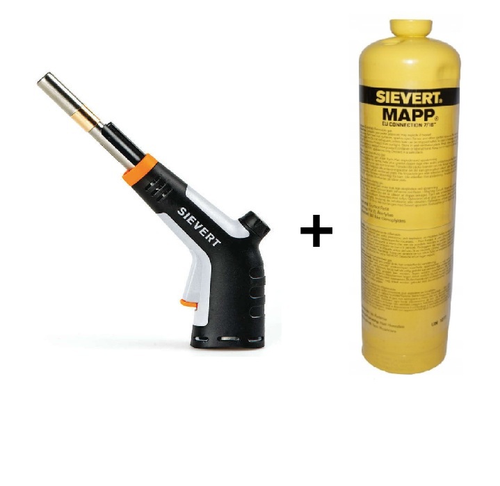 Profesionální hořák Sievert PowerJet 7/16" pájecí lampa 2100°C sada Mapp