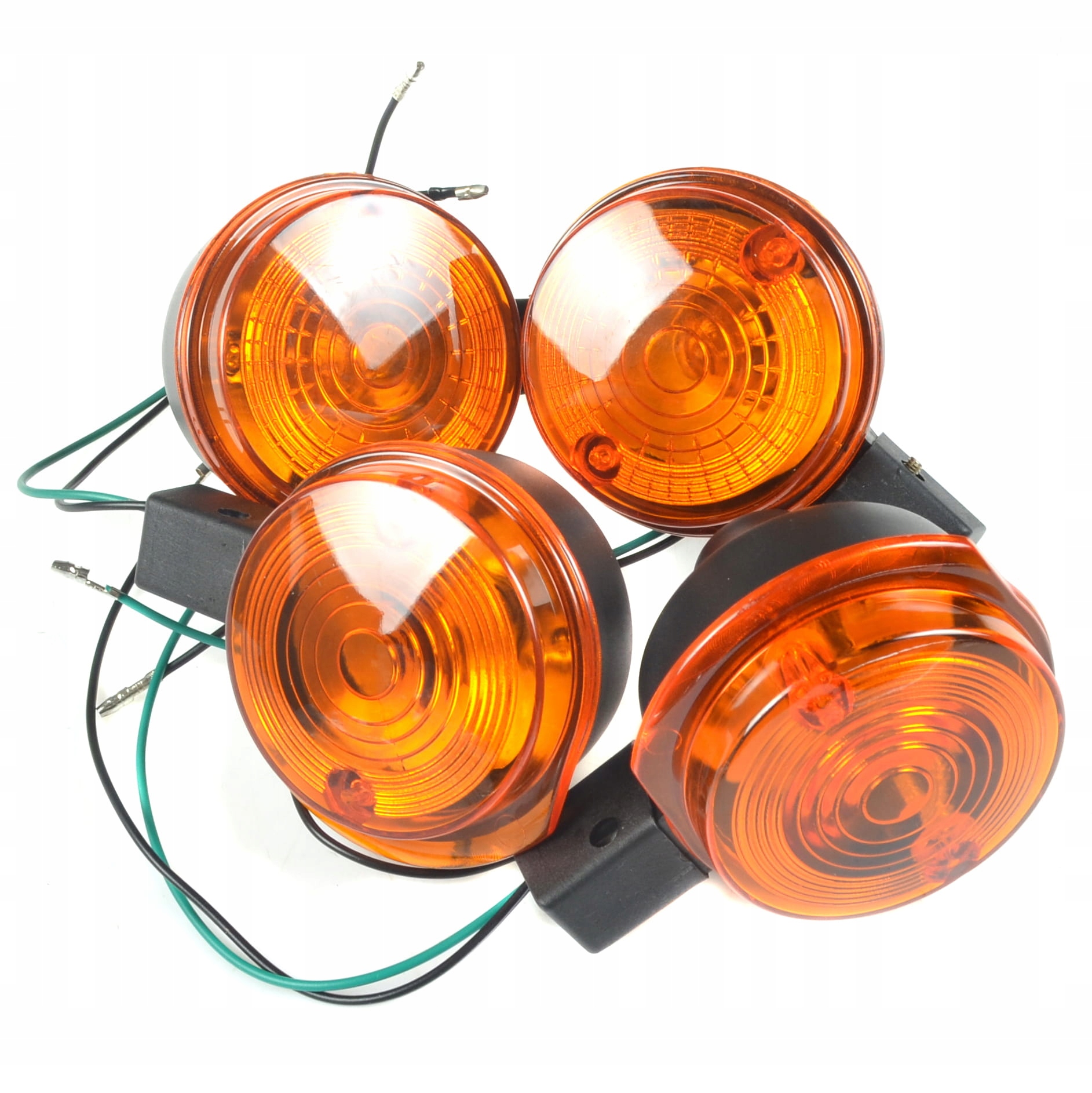 Kierunkowskaz SIMSON OKRĄGŁY PRZÓD I TYŁ POMARAŃCZOWY 4 SZTUKI KOMPLET