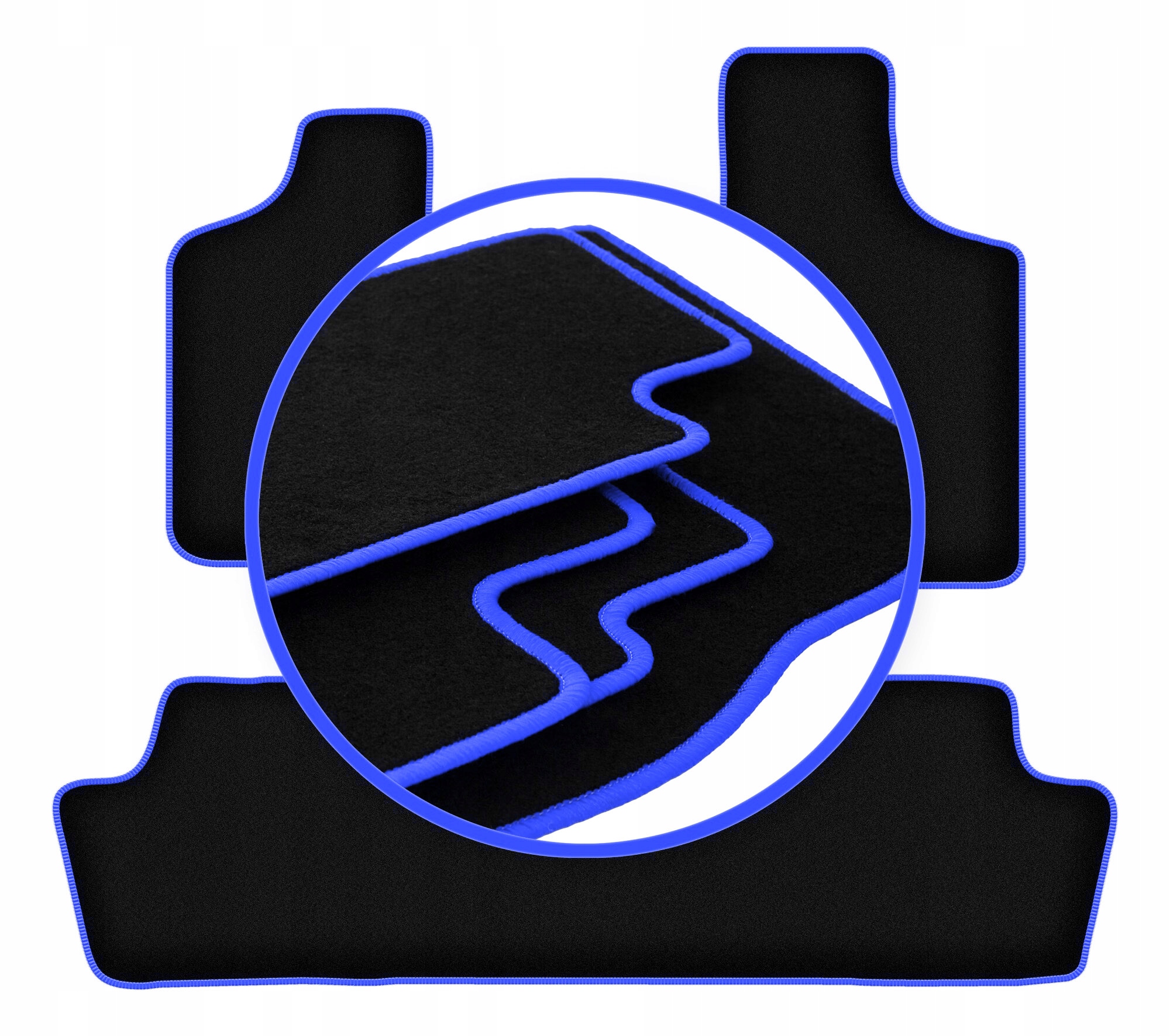 Koberčeky do auta Blue pre: Chrysler Grand Voyager III minivan 2000-2008