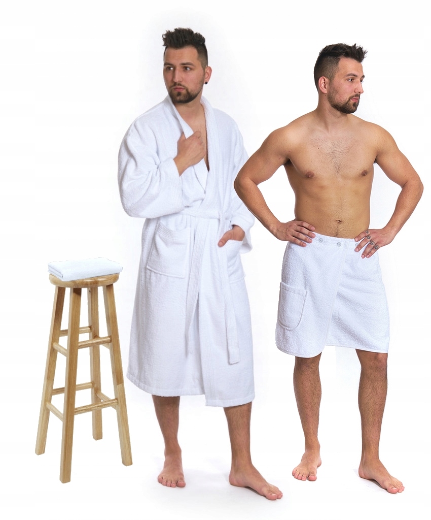 Sada White: župan Kimono sauna kilt osuška S