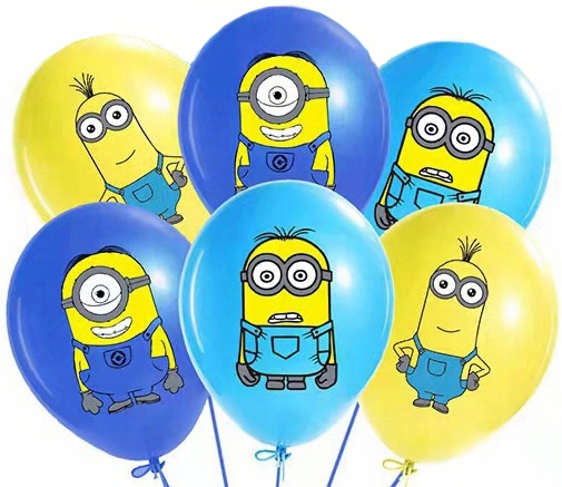 ZESTAW BALONÓW Z NADRUKIEM MINIONKI DEKORACJA URODZINOWA NA IMPREZE
