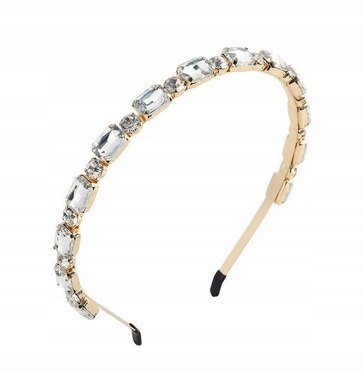 

Opaska diadem do włosów kryształki kamyki biała