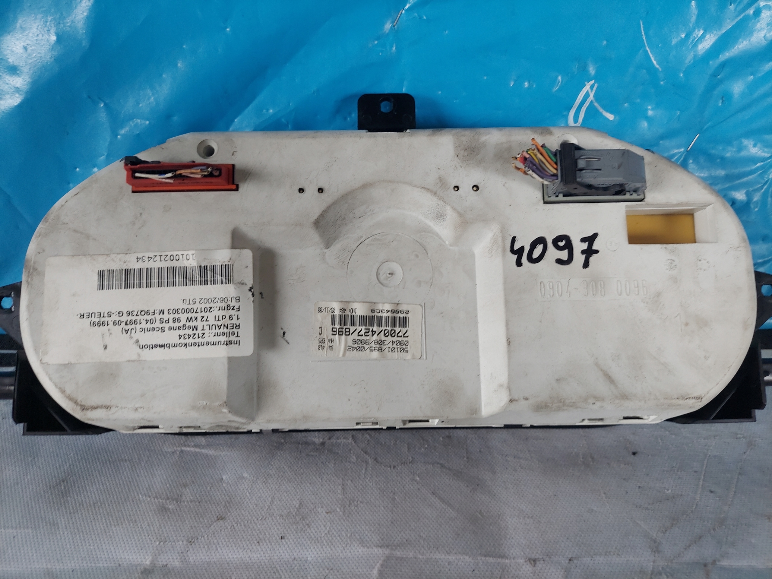dials clock MEGANE SCENIC and 1.9 DTI 7700427896