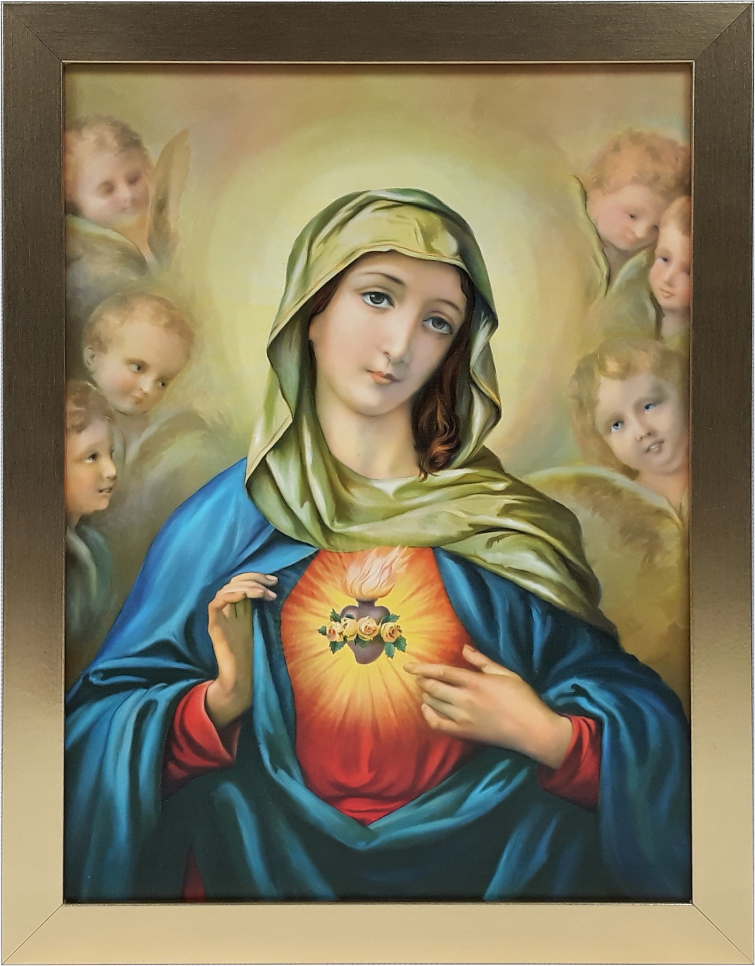 

Obraz 45x35 Maryja Serce Maryi Złota Rama